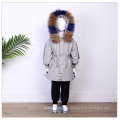 Custom White Duck Down Outdoor Parka Winter Jacket Children′s Coats Kids Clothing with Fur